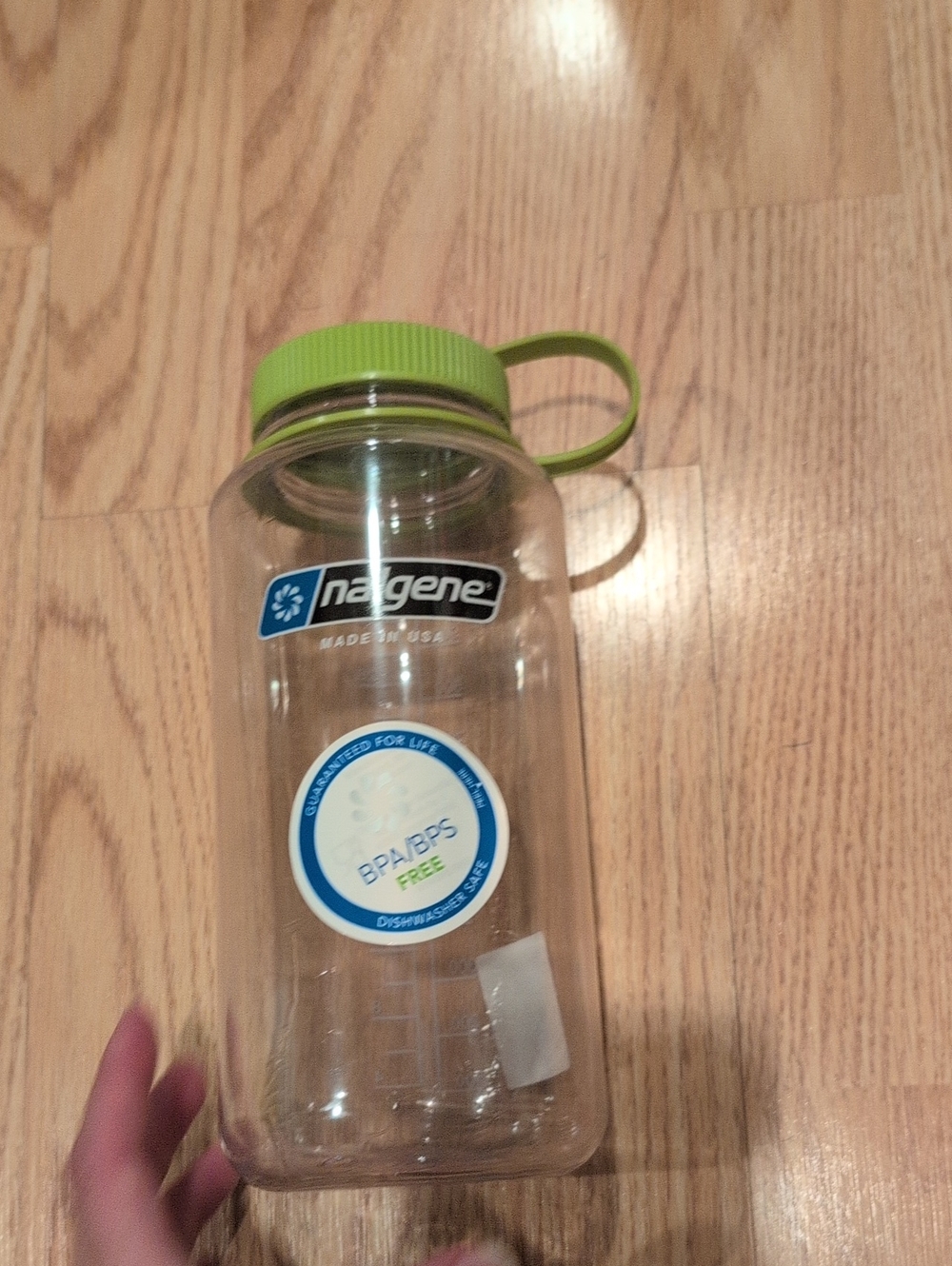 Nalgene Wide-Mouth Water Bottle with Lime Green Cap